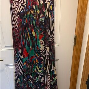 Alberto Makali Multicolor Zebra-Print Maxi Skirt